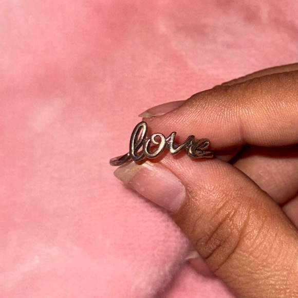 Silver 'Love' Script Ring - Picture 2 of 2
